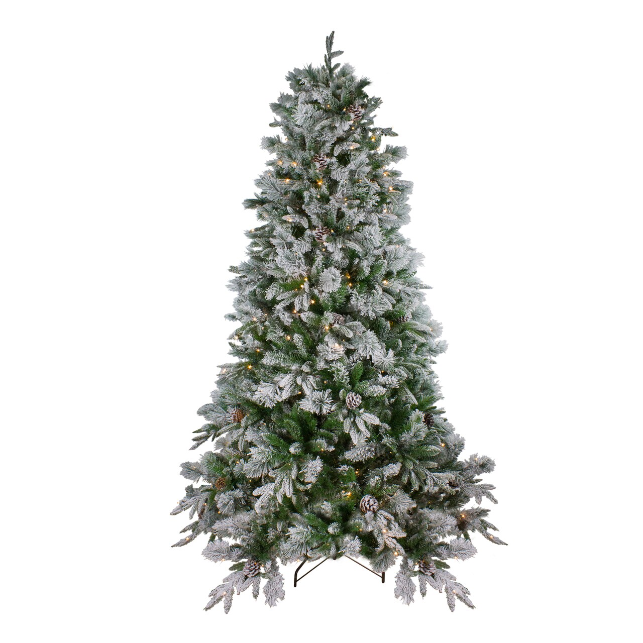 Northlight Real Touch™️ Pre-Lit Full Flocked Rosemary Emerald Angel Pine Artificial Christmas Tree - 6.5' - Clear LED Lights